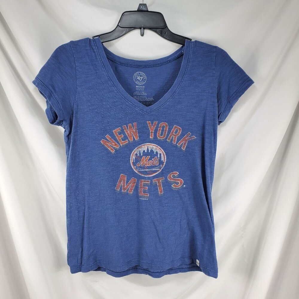 47 New York Mets Women's Blue V-Neck T-Shirt